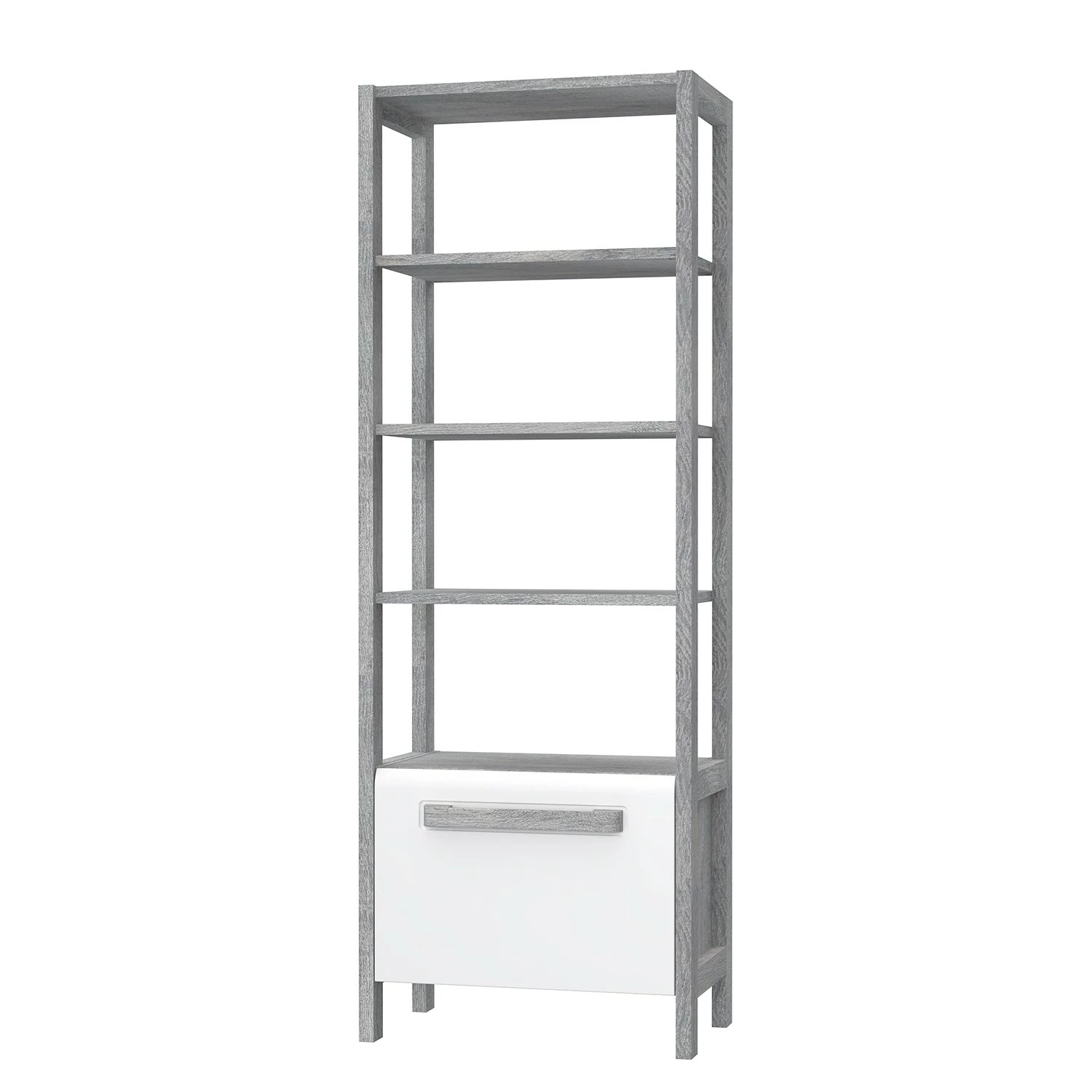 Loftscape Regal Toscana - Hochglanz Weiß / Eiche Grau Dekor 3 Loftscape Regal Toscana - Hochglanz Weiß / Eiche Grau Dekor