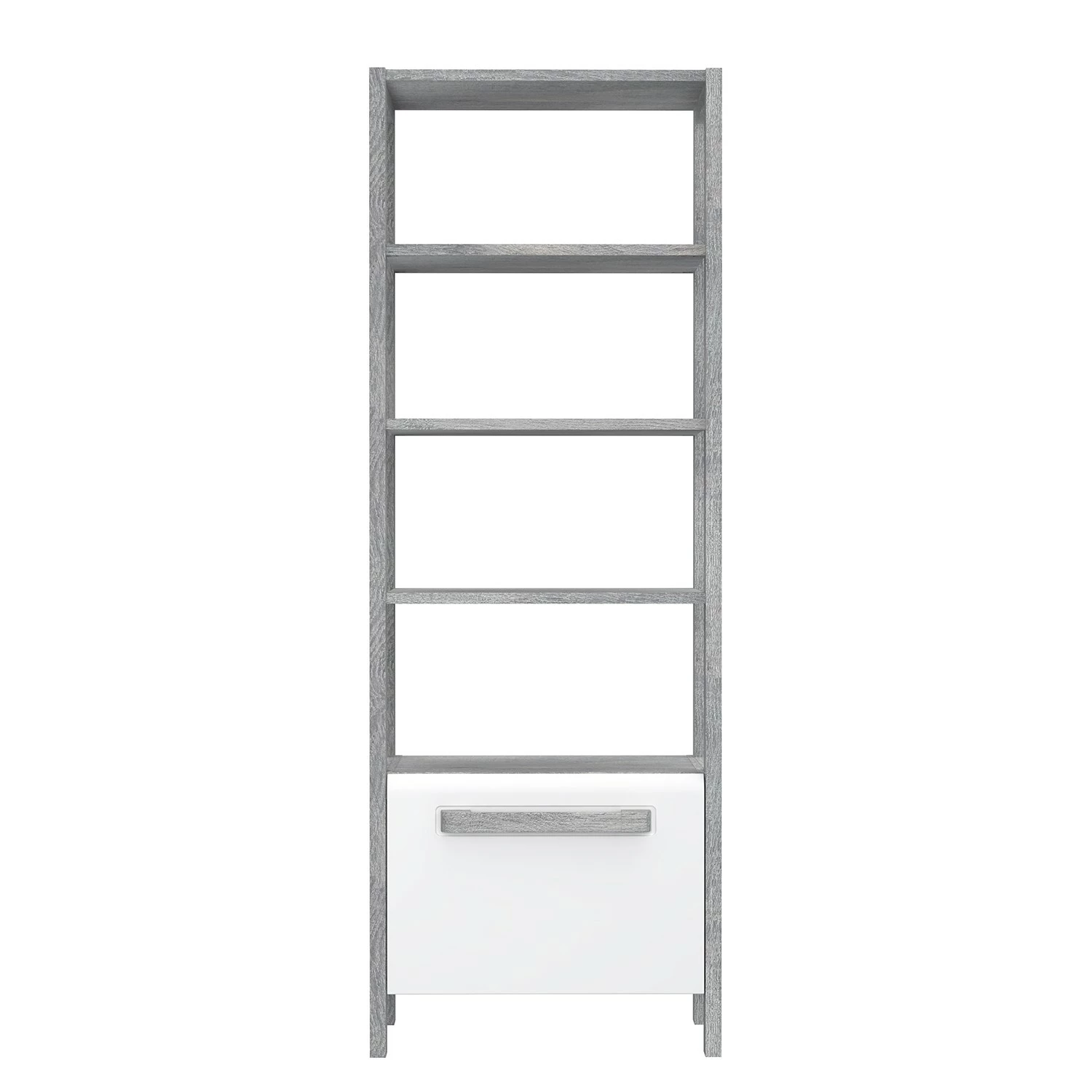 Loftscape Regal Toscana - Hochglanz Weiß / Eiche Grau Dekor 5 Loftscape Regal Toscana - Hochglanz Weiß / Eiche Grau Dekor – Bild 3