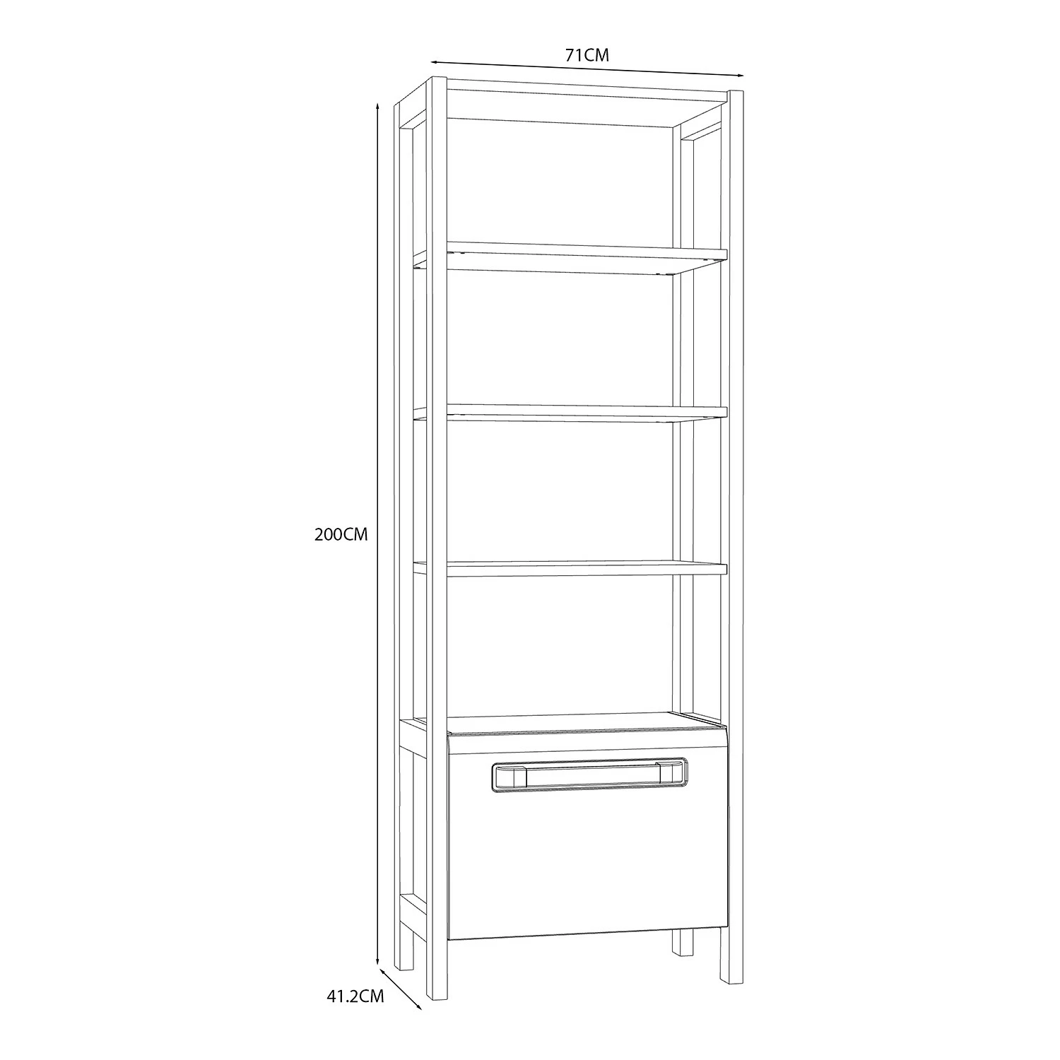 Loftscape Regal Toscana - Hochglanz Weiß / Eiche Grau Dekor 8 Loftscape Regal Toscana - Hochglanz Weiß / Eiche Grau Dekor – Bild 6