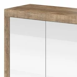 Loftscape Sideboard Shipley II - Hochglanz Weiß / Eiche Dekor - Breite: 180 cm -Buromobel Verkaufe 1000342828 220412 040 DETAILS P000000001000342828