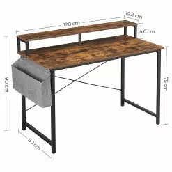 Red Living Schreibtisch Rio - Eiche Rustikal Dekor / Schwarz -Buromobel Verkaufe 1000343003 220407 500 SKETCH DETAILS P000000001000343003 sketch