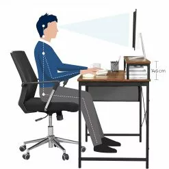 Red Living Schreibtisch Rio - Eiche Rustikal Dekor / Schwarz -Buromobel Verkaufe 1000343003 220407 501 SKETCH DETAILS P000000001000343003 sketch