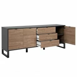 Loftscape Sideboard Mid West II - Bambus Dekor / Anthrazit -Buromobel Verkaufe 1000344600 220407 031 DETAILS P000000001000344600