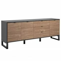Loftscape Sideboard Mid West II - Bambus Dekor / Anthrazit -Buromobel Verkaufe 1000344600 220407 036 DETAILS P000000001000344600