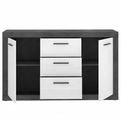 Loftscape Sideboard Vetras - Hochglanz Weiß / Beton Dekor -Buromobel Verkaufe 1000344673 220414 035 DETAILS P000000001000344673