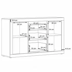 Loftscape Sideboard Vetras - Hochglanz Weiß / Beton Dekor -Buromobel Verkaufe 1000344673 220414 501 SKETCH DETAILS P000000001000344673 sketch