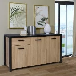 Red Living Sideboard Westlock I - Esche Dekor / Schwarz -Buromobel Verkaufe 1000344678 220414 020 MOOD DETAILS P000000001000344678 mood 1