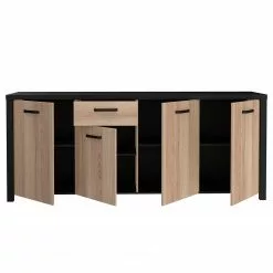 Red Living Sideboard Westlock II - Esche Dekor / Schwarz -Buromobel Verkaufe 1000344679 220414 035 DETAILS P000000001000344679
