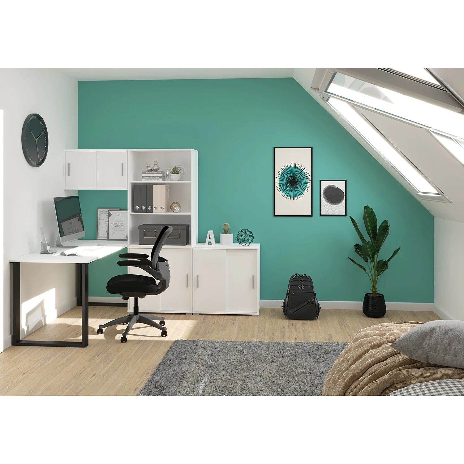 Fredriks Aktenschrank-Kombination Thamali VIII - Weiß 4 Fredriks Aktenschrank-Kombination Thamali VIII - Weiß – Bild 2