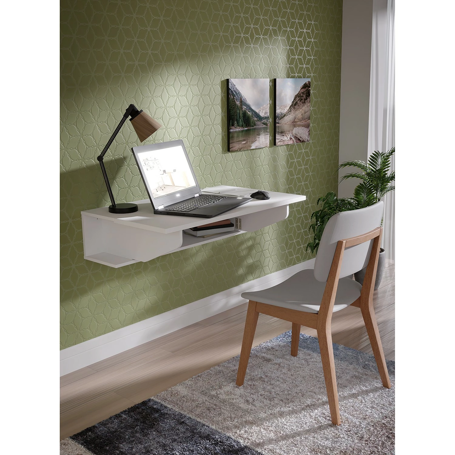 Loftscape Wandschreibtisch Prandi - Matt Weiß - Breite: 100 cm 4 Loftscape Wandschreibtisch Prandi - Matt Weiß - Breite: 100 cm – Bild 2