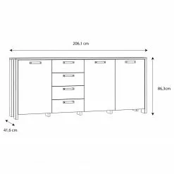 Loftscape Sideboard Ravenswood II - Altholz Dekor / Anthrazit -Buromobel Verkaufe 1000348107 220603 500 SKETCH DETAILS P000000001000348107 sketch