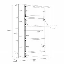 Fredriks Sekretär Warner - Weiß -Buromobel Verkaufe 1000348135 220505 501 SKETCH DETAILS P000000001000348135 sketch
