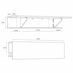 Fredriks Wandschreibtisch Warner - Weiß / Anthrazit -Buromobel Verkaufe 1000348140 220505 500 SKETCH DETAILS P000000001000348140 sketch