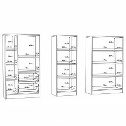 Fredriks Regalwand Wardell (3-teilig) - Eiche Sonoma Dekor -Buromobel Verkaufe 1000348162 220505 501 SKETCH DETAILS P000000001000348162 sketch