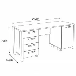 Fredriks Schreibtisch Clifford - Altholz Dekor / Dunkelgrau -Buromobel Verkaufe 1000348174 220505 500 SKETCH DETAILS P000000001000348174 sketch