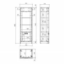 Ridgevalley Regal Shutter - Pinie Weiß Dekor -Buromobel Verkaufe 1000348683 220505 501 SKETCH DETAILS P000000001000348683 sketch