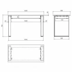 Ridgevalley Schreibtisch Shutter - Pinie Weiß Dekor -Buromobel Verkaufe 1000348686 220505 501 SKETCH DETAILS P000000001000348686 sketch