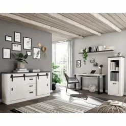 Ridgevalley Büro-Set Shutter V (4-teilig) - Pinie Weiß Dekor