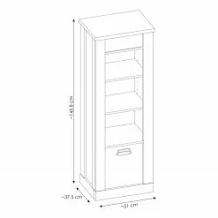 Ridgevalley Büro-Set Shutter V (4-teilig) - Pinie Weiß Dekor -Buromobel Verkaufe 1000348751 220505 501 SKETCH DETAILS P000000001000348751 sketch