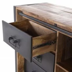 Red Living Sideboard Toleos - Mango sägerau massiv / Eisen - Mangoholz / Schwarz -Buromobel Verkaufe 1000352070 220520 035 DETAILS P000000001000352070