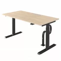Loftscape Schreibtisch Warnes - (Elektrisch höhenverstellbar) - Eiche Dekor / Schwarz - Breite: 160 cm