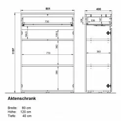 Germania Büroset GW-Lissabon II (3-teilig) - Eiche Navarra Dekor / Graphit -Buromobel Verkaufe 1000353372 220520 502 SKETCH DETAILS P000000001000353372 sketch