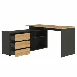 Germania Büroset GW-Lissabon IV (2-teilig) - Eiche Navarra Dekor / Graphit -Buromobel Verkaufe 1000353376 220520 040 DETAILS P000000001000353376