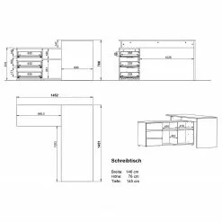 Germania Büroset GW-Lissabon IV (2-teilig) - Eiche Navarra Dekor / Graphit -Buromobel Verkaufe 1000353376 220520 500 SKETCH DETAILS P000000001000353376 sketch