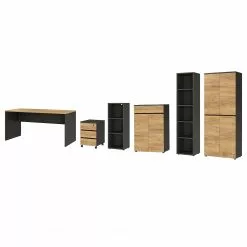 Germania Büroset GW-Lissabon VII (6-teilig) - Eiche Navarra Dekor / Graphit