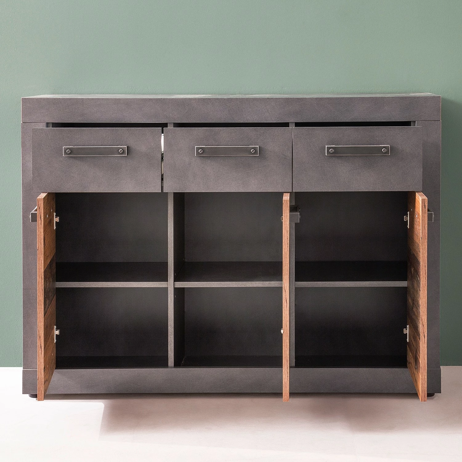 Trendteam Kommode Indy II - Altholz Dekor / Anthrazit 6 Trendteam Kommode Indy II - Altholz Dekor / Anthrazit – Bild 4