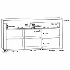 Red Living Sideboard Westcliffe - Altholz Dekor / Beton Dekor -Buromobel Verkaufe 1000356698 220603 501 SKETCH DETAILS P000000001000356698 sketch