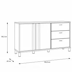 Red Living Sideboard Vallegrande I - Alpenkiefer Dekor / Schwarz -Buromobel Verkaufe 1000356703 220603 500 SKETCH DETAILS P000000001000356703 sketch