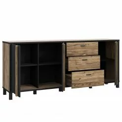 Red Living Sideboard Vallegrande II - Alpenkiefer Dekor / Schwarz -Buromobel Verkaufe 1000356708 220603 032 DETAILS P000000001000356708