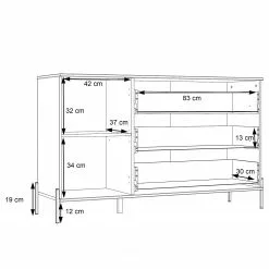 Loftscape Sideboard Ozora I - Hochglanz Weiß / Matt Weiß -Buromobel Verkaufe 1000356721 220603 501 SKETCH DETAILS P000000001000356721 sketch