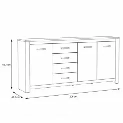 Loftscape Sideboard Verolme II - Eiche Dekor -Buromobel Verkaufe 1000356728 220603 500 SKETCH DETAILS P000000001000356728 sketch