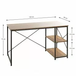 Red Living Schreibtisch Eibar I - Metall - Eiche Dekor / Schwarz -Buromobel Verkaufe 1000356851 220609 500 SKETCH DETAILS P000000001000356851 sketch