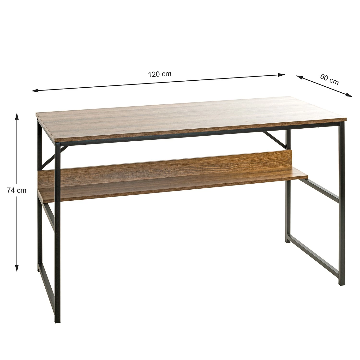 Red Living Schreibtisch Eibar II - Metall - Eiche Dekor / Schwarz 8 Red Living Schreibtisch Eibar II - Metall - Eiche Dekor / Schwarz – Bild 6