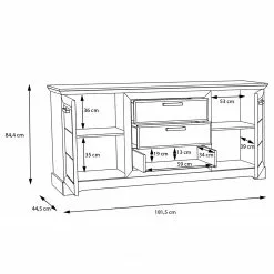 Ridgevalley Sideboard New Dessa I - Kiefer Weiß Dekor -Buromobel Verkaufe 1000357993 220616 501 SKETCH DETAILS P000000001000357993 sketch