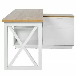 Jahnke Eckschreibtisch Chalet D 155 E - Eiche Dekor / Weiß -Buromobel Verkaufe 1000358890 220615 070 DETAILS P000000001000358890