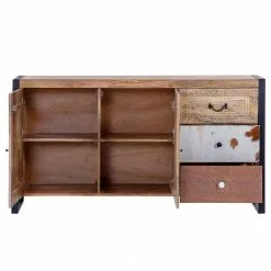 Red Living Sideboard Vallentuna - Mango massiv / Metall - Mango / Schwarz -Buromobel Verkaufe 1000359913 220621 030 DETAILS P000000001000359913