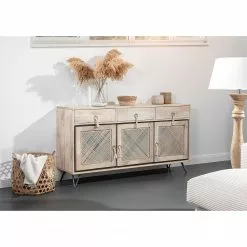 Ridgevalley Sideboard Lumby I - Mango massiv - Mango Hell / Grau -Buromobel Verkaufe 1000359920 220621 020 MOOD DETAILS P000000001000359920 mood