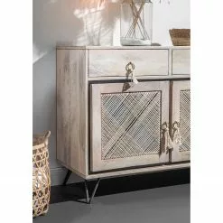 Ridgevalley Sideboard Lumby I - Mango massiv - Mango Hell / Grau -Buromobel Verkaufe 1000359920 220621 022 MOOD DETAILS P000000001000359920 mood