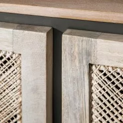 Ridgevalley Sideboard Lumby II - Mango massiv - Mango Hell / Grau -Buromobel Verkaufe 1000359923 220621 050 DETAILS P000000001000359923