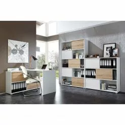 Germania Büroset Mingle II (2-teilig) - Weiß / Eiche Sonoma Dekor -Buromobel Verkaufe 1000360364 220622 020 MOOD DETAILS P000000001000360364 mood