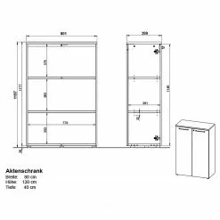 Germania Büroset GW-Agenda V (5-teilig) - Höhenverstellbar - Eiche Grandson Dekor / Graphit -Buromobel Verkaufe 1000360375 220622 502 SKETCH DETAILS P000000001000360375 sketch
