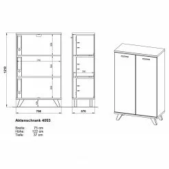 Germania Büroset Neston (5-teilig) - Weiß / Eiche Sanremo Dekor -Buromobel Verkaufe 1000360379 220622 504 SKETCH DETAILS P000000001000360379 sketch
