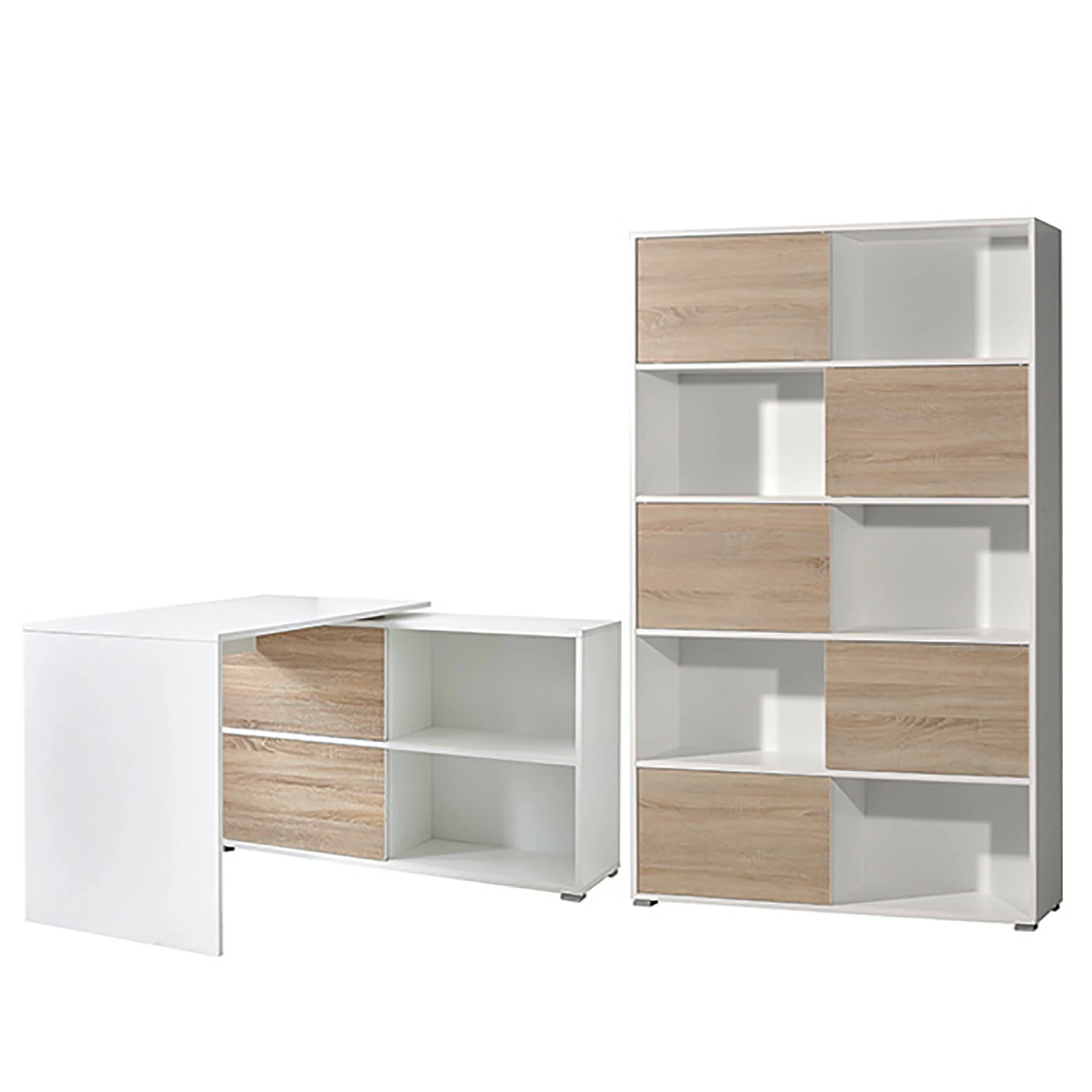 Germania Büroset Mingle I (2-teilig) - Weiß / Eiche Sonoma Dekor 3 Germania Büroset Mingle I (2-teilig) - Weiß / Eiche Sonoma Dekor