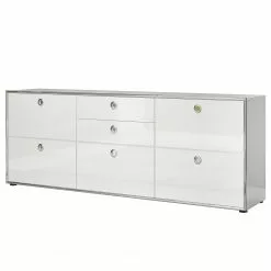 Trendteam Sideboard Infintiy II - Hochglanz Weiß / Matt Weiß