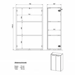 Germania Büroset GW-Pasadena II - Graphit / Weiß -Buromobel Verkaufe 1000363831 220722 501 SKETCH DETAILS P000000001000363831 sketch