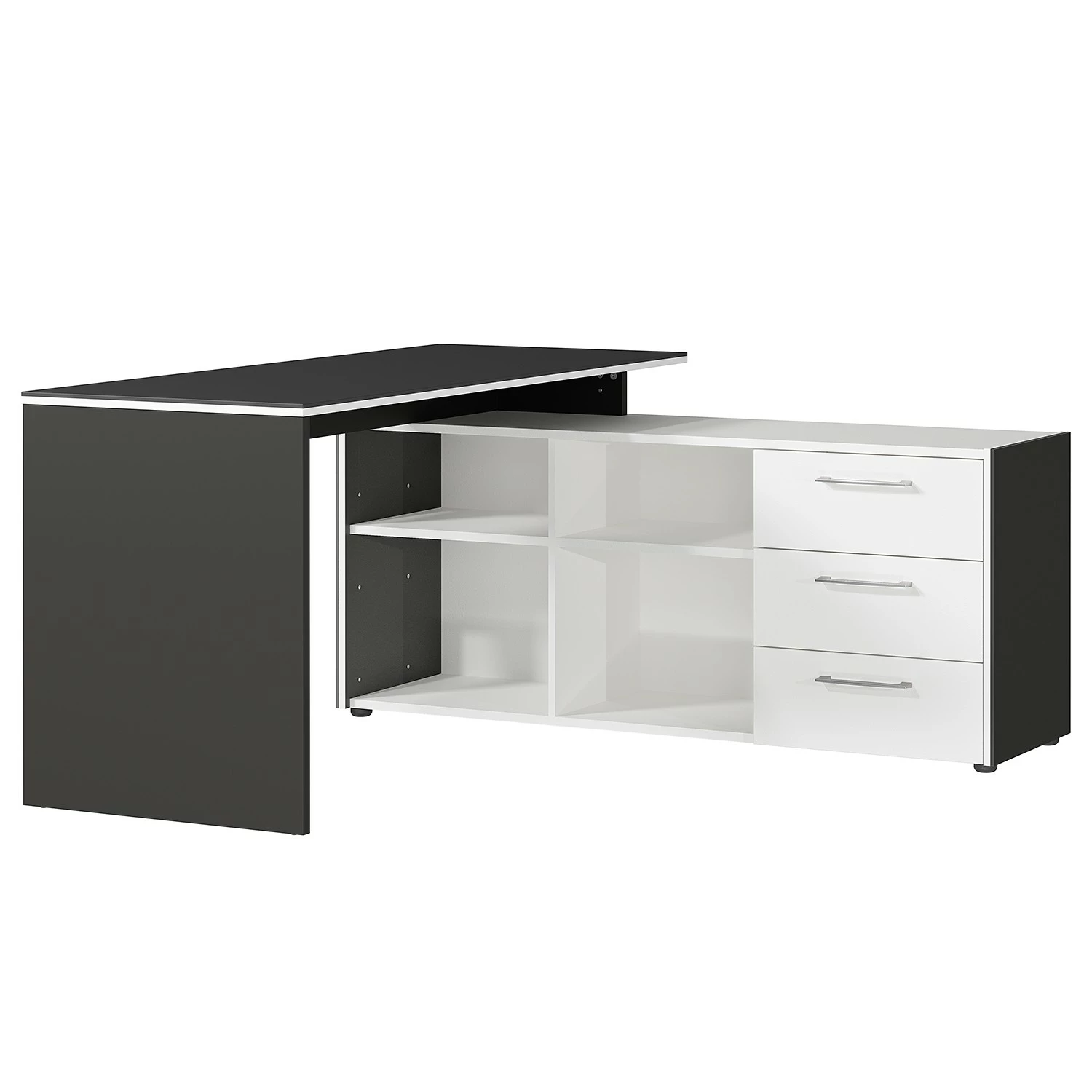 Germania Eckschreibtisch GW-Pasadena - Graphit / Weiß 3 Germania Eckschreibtisch GW-Pasadena - Graphit / Weiß
